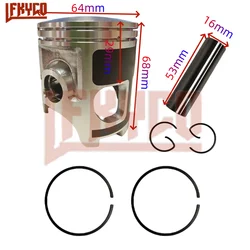 Engine Parts 64mm STD Bore For Yamaha YFZ350 YFZ 350 BANSHEE Blaster 350 Cylinder Piston Pin Rings Kit Set Motorcycle Accesories