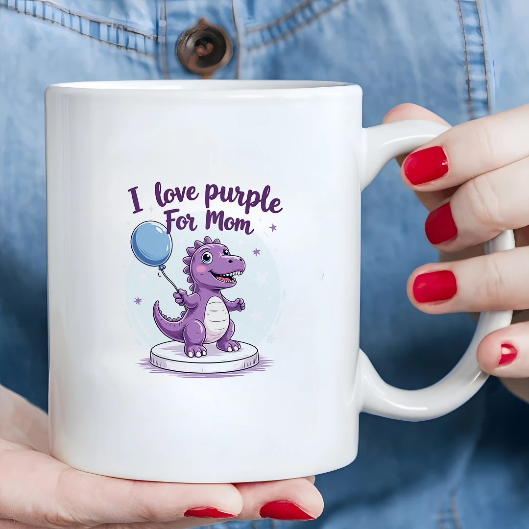 

11oz cartoon dinosaur mug + Kids Christmas gift + Mom's love mug + Family office cup