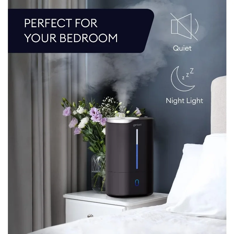 Humidificateur à remplissage supérieur avec diffuseur d'huiles essentielles, maison, bébé, chambre à coucher, grande pièce, plantes d'intérieur, 6L