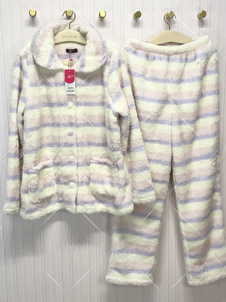 love-beau-coral-fce-spwear-set-for-women-thiened-autumn-winter-home-comfortable-soft-ladies-pyjamas-outfit