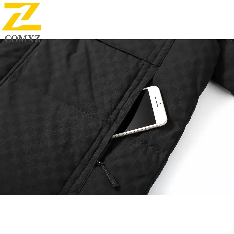 COMXZ Men Down Jacket Classic Solid Color Warm Design Travel Windproof Outing Cotton Padded Jacket Lightweight Winter Padding