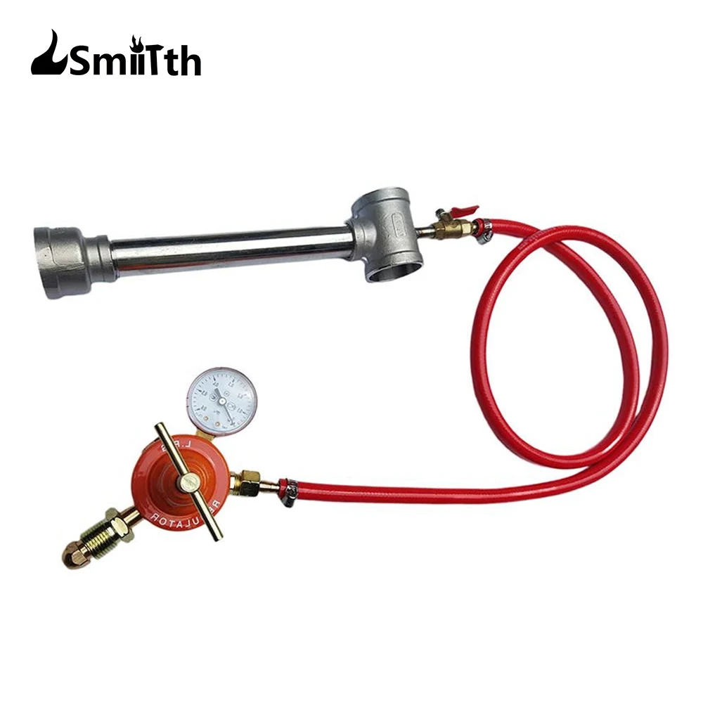 

LSMIITTH Propane Gas Burner With Regulator 100,000 BTU Propane Furnace Burner Forge Foundry Raku Kiln Blacksmith Farrie Knife