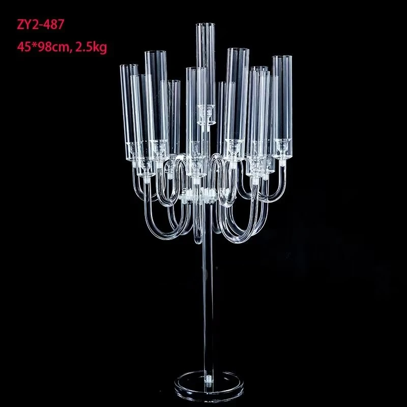 Acrylic Candelabra Transparent Candle Holders Wedding Candlesticks Table Centerpieces Big Candelabrum Event Party Decoration