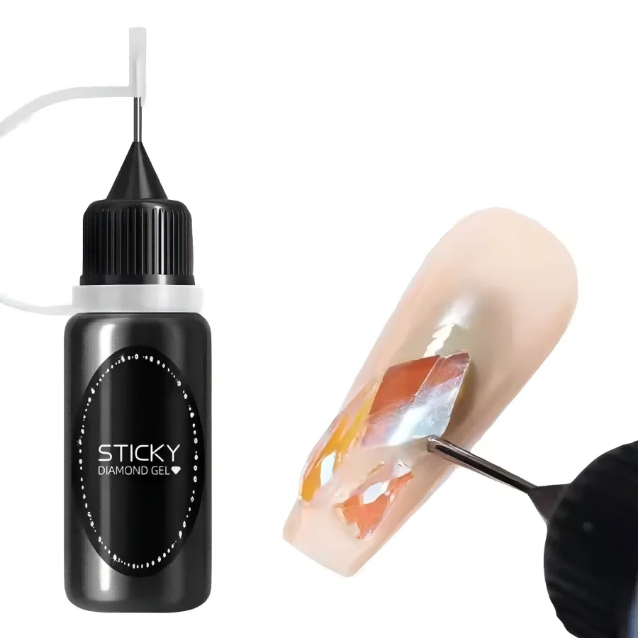 

Salon Suppliers Super Chic Sticky Diamond Gel High Gloss Hema Free Paste Nail Rhinestones Private Label 10ml Diamond Sticky Gel