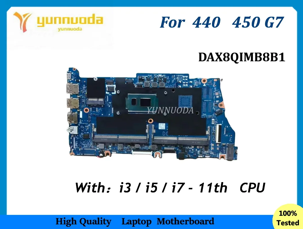 DAX8QIMB8B1 ل HP Probook 440 450 G7 اللوحة الأم للكمبيوتر المحمول مع i3-1115G4 i5-1135G7 i7-1165G7 11th cpu 100% تم اختبارها بشكل جيد