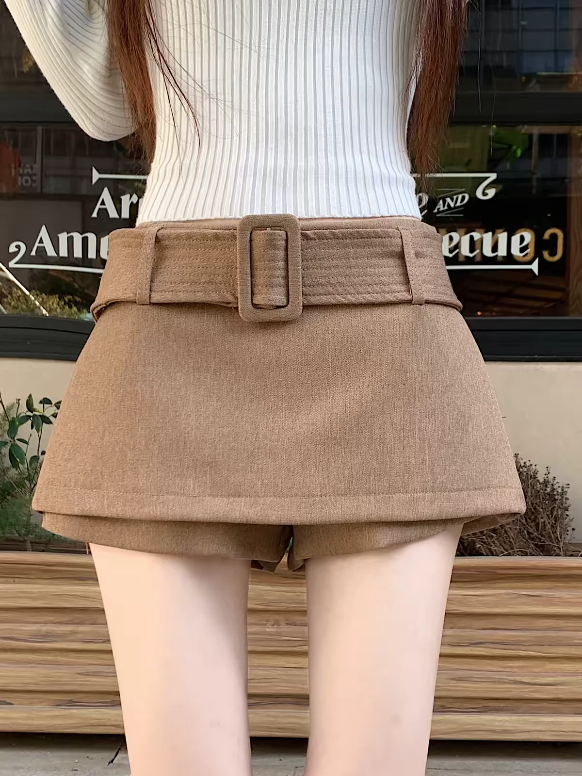 Early Fall New Women's Low Waist Ultra Mini Skort A-Line Wide-Leg Skirt Pants Baddie Outer Wear Boot Pants Streetwear Y2K Trendy