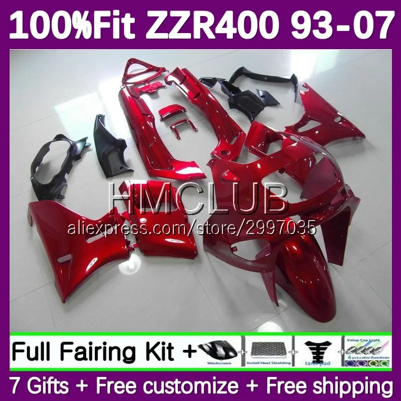 Fairing For KAWASAKI NINJA ZZR400 ZZR 400 122No.27 ZZR-400 red metal 93 94 95 96 97 98 99 00 01 02 03 04 05 06 07 Injection