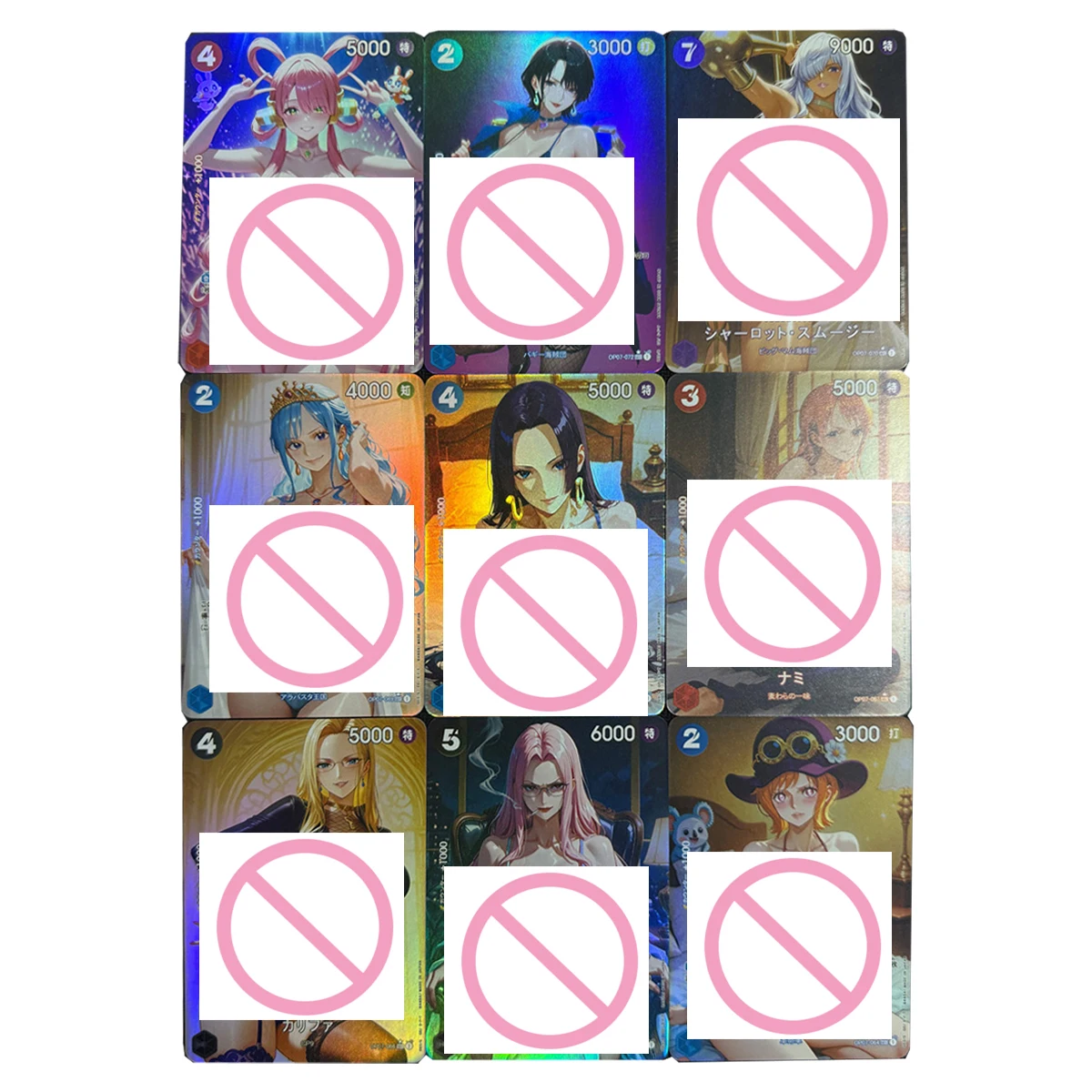 

Набор из 9 коллекционных карточек One Piece: Перона, Виви, Ай, Намиута. Цветные, блестящие, с кружевным узором. Аниме-карточки для самостоятельного изготовления. Подарок, игрушка.