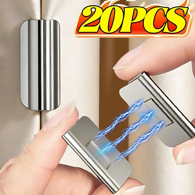 20/2PCS Bouton magnétique détachable pour rideau, clip de fixation rapide, boucle magnétique pour écran de fenêtre, anti-lumière et réglable