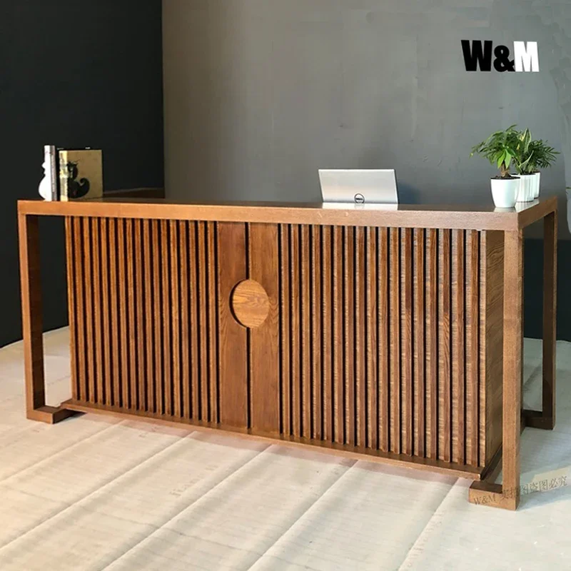 Customizable Restaurant Reception Desk Store Spa Cabinet Console Office Front Desk Beauty Bancone Reception Salon Furniture