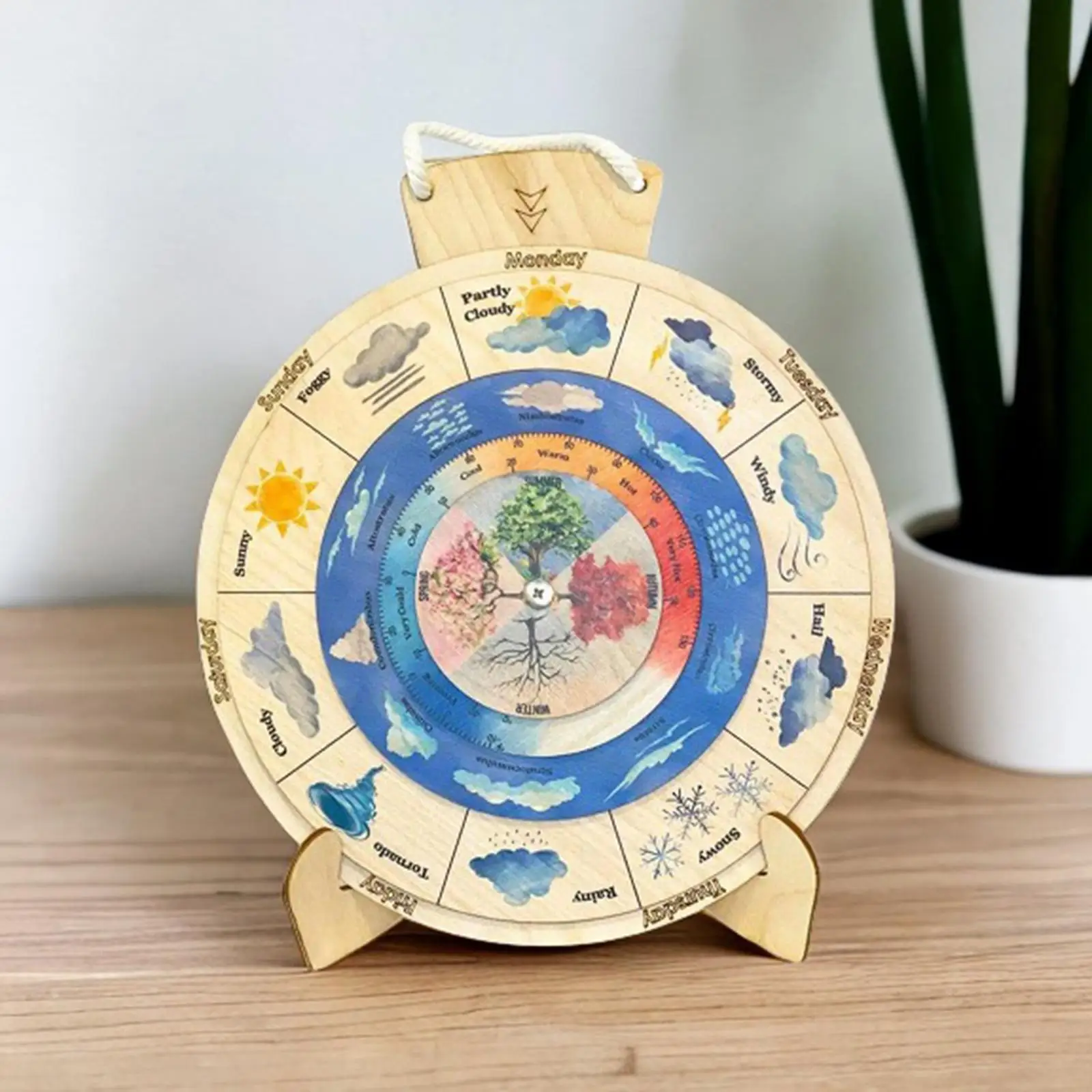 Puzzle d'apprentissage de la météo, jouet Montessori dos, 4 saisons, roue