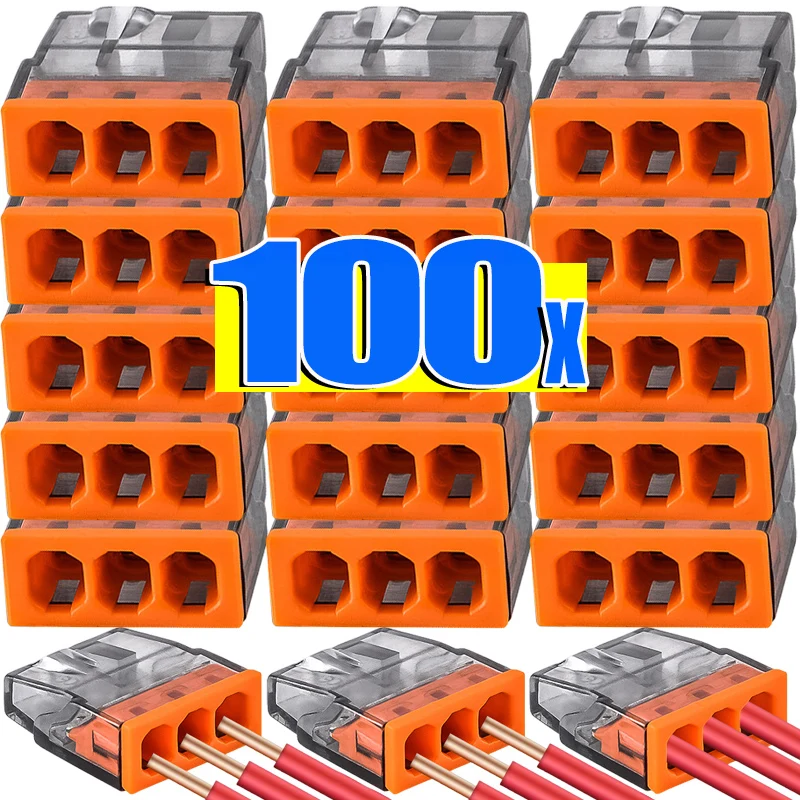 Bloques de Terminales Rígidos para Cables, Conectores Rápidos Mini de 24A 450V, Bloque de Terminales de Conexión Rápida para Cableado de Iluminación