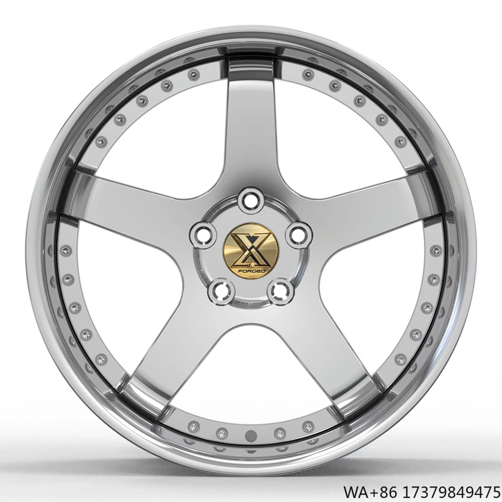 

Custom 2 Piece Forged Wheels Rims 5 Spoke Holes 17 18 19 20 Inch Aluminum Alloy Chrome for Lower Suspension A3 Golf Sti