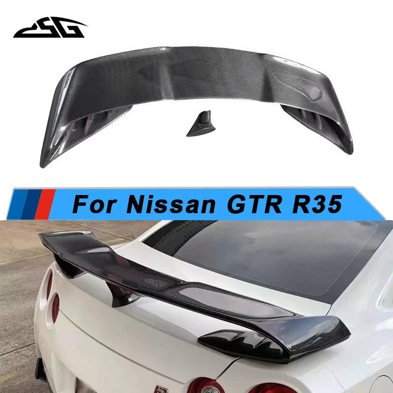 Carbon Fiber Rear Trunk Spoiler Guide Wing Lip Rear Wing For 2008-2018 Nissan GTR R35 Varis Style Car Tail Fins Upgrade