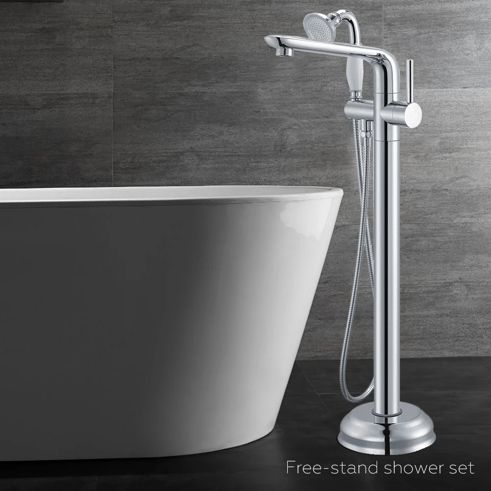 

Free Standing Brass Bathtub Shower Faucets Rain Spray Pattern Bath Showers Water Taps Mixer Tap Set For Bathroom