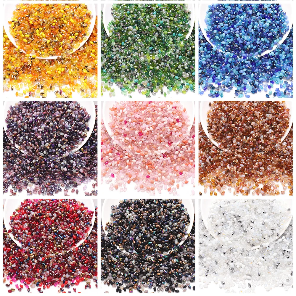 3X5mm 100pcs Medium Hole Water Drop Color Combination Set DIY Bead Jewelry Pendant Clothing Accessories