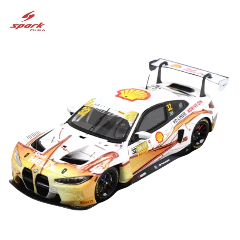 Spark 1/43 BMW M4 GT3 2023 Macao GT World Cup resin model, children's collection of decorative toys, holiday gifts for friends.