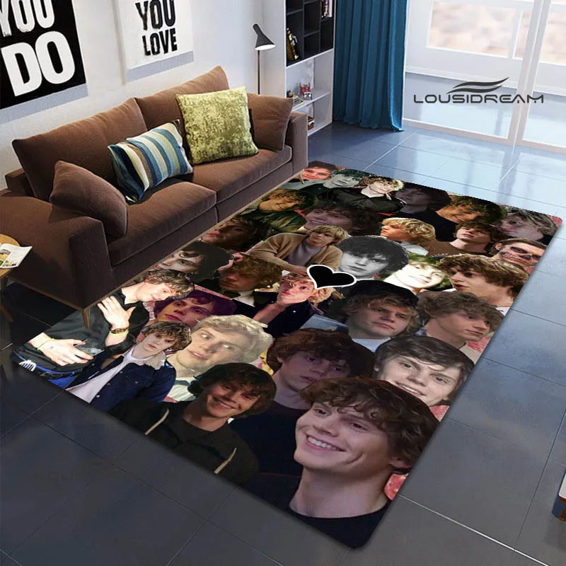 3D Evan Peters pattern printed Carpet Fashion Yoga mat Photography Prop Non -slip carpet rugs for bedroom Birthday Gift