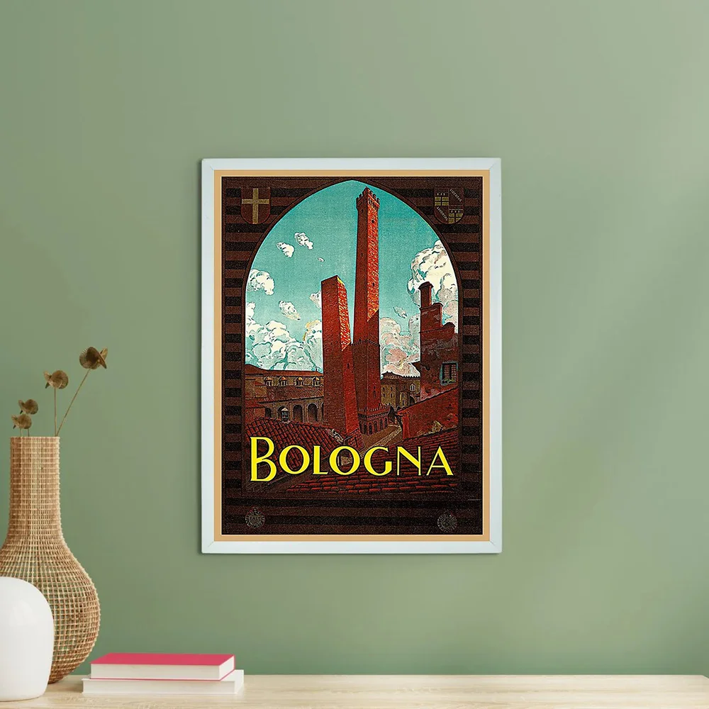 خمر بولونيا إيطاليا قماش جدار الفن السفر التصوير يطبع أوروبا سيتي سكيب صور ديكور المنزل هدية #6