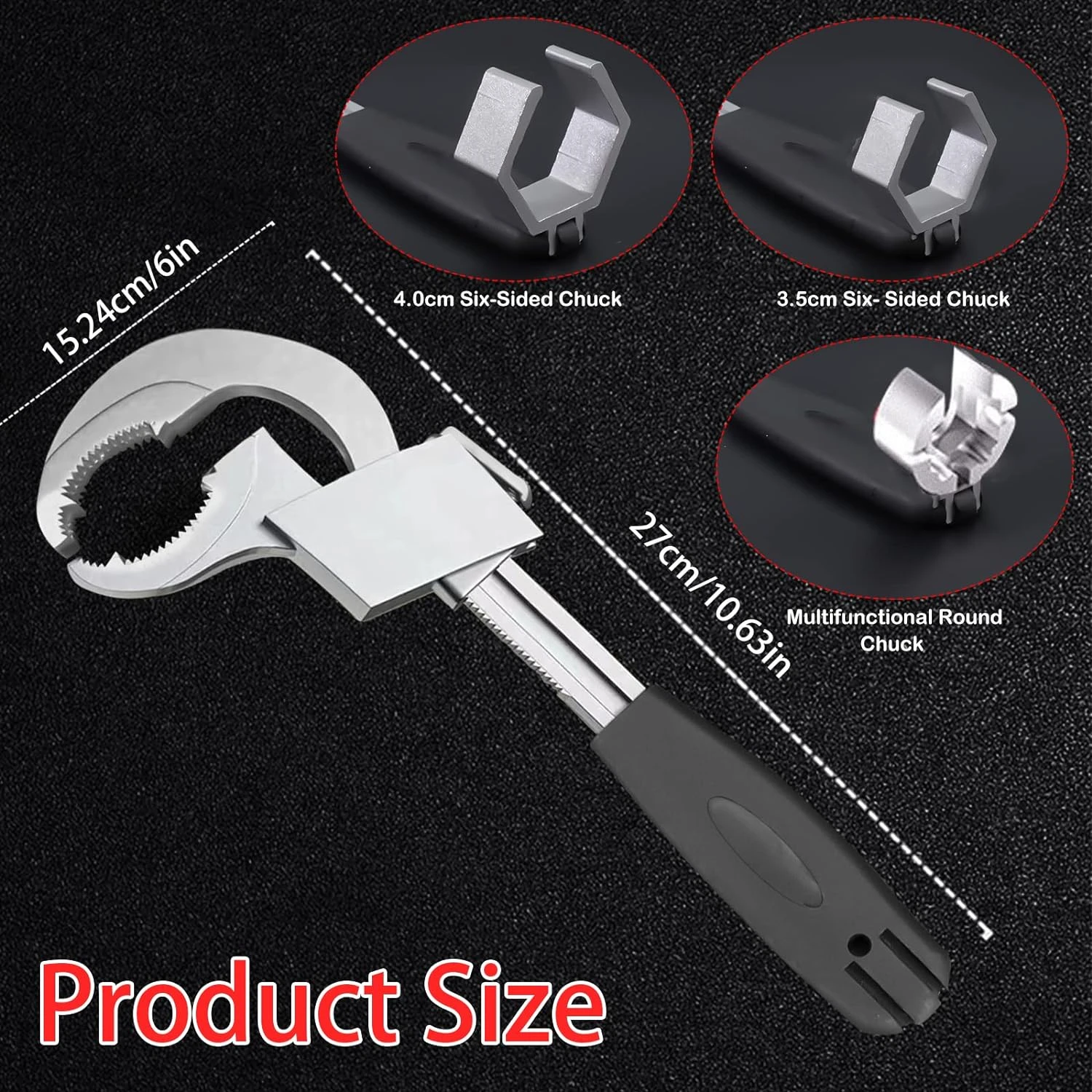 Versatile, Essential, and Adjustable Ideal Double-ended Plumbing Wrench Set with Durable Replaceable Head - Perfect for Professi