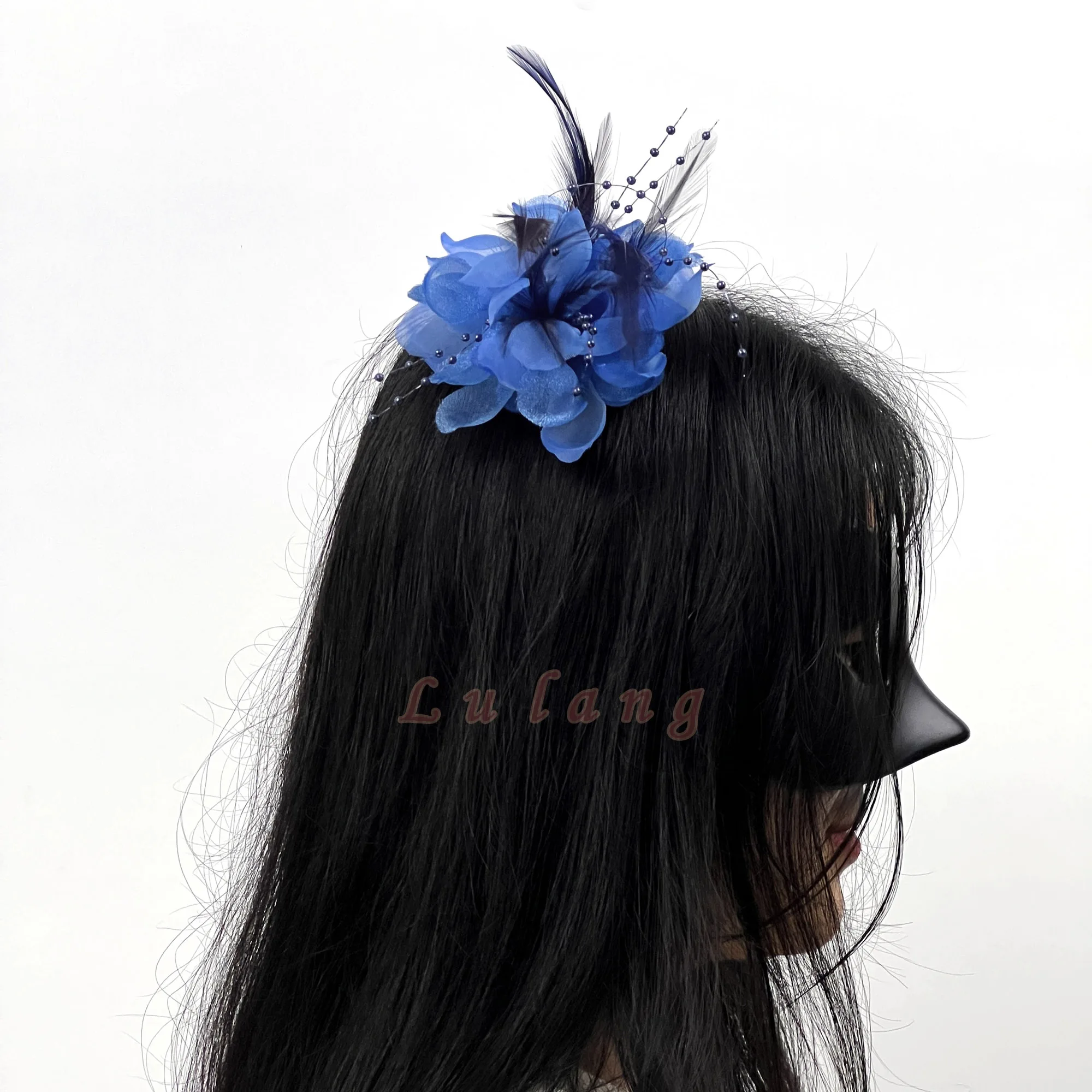 2/50PCS 10CM Feather Corsage Wedding Bridal Fascinator Hat 18Colors Party Deby Hair Decor Hairclip Accessories