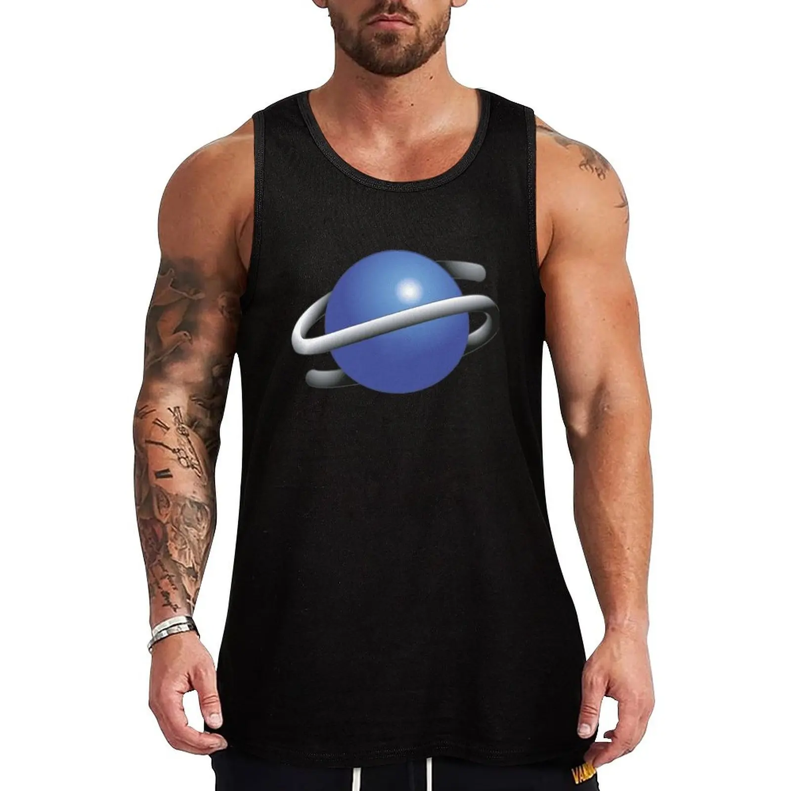 

Sega Saturn Logo Tank Top Top Bodybuilding clothing man bodybuilding men clothes basketball clothing