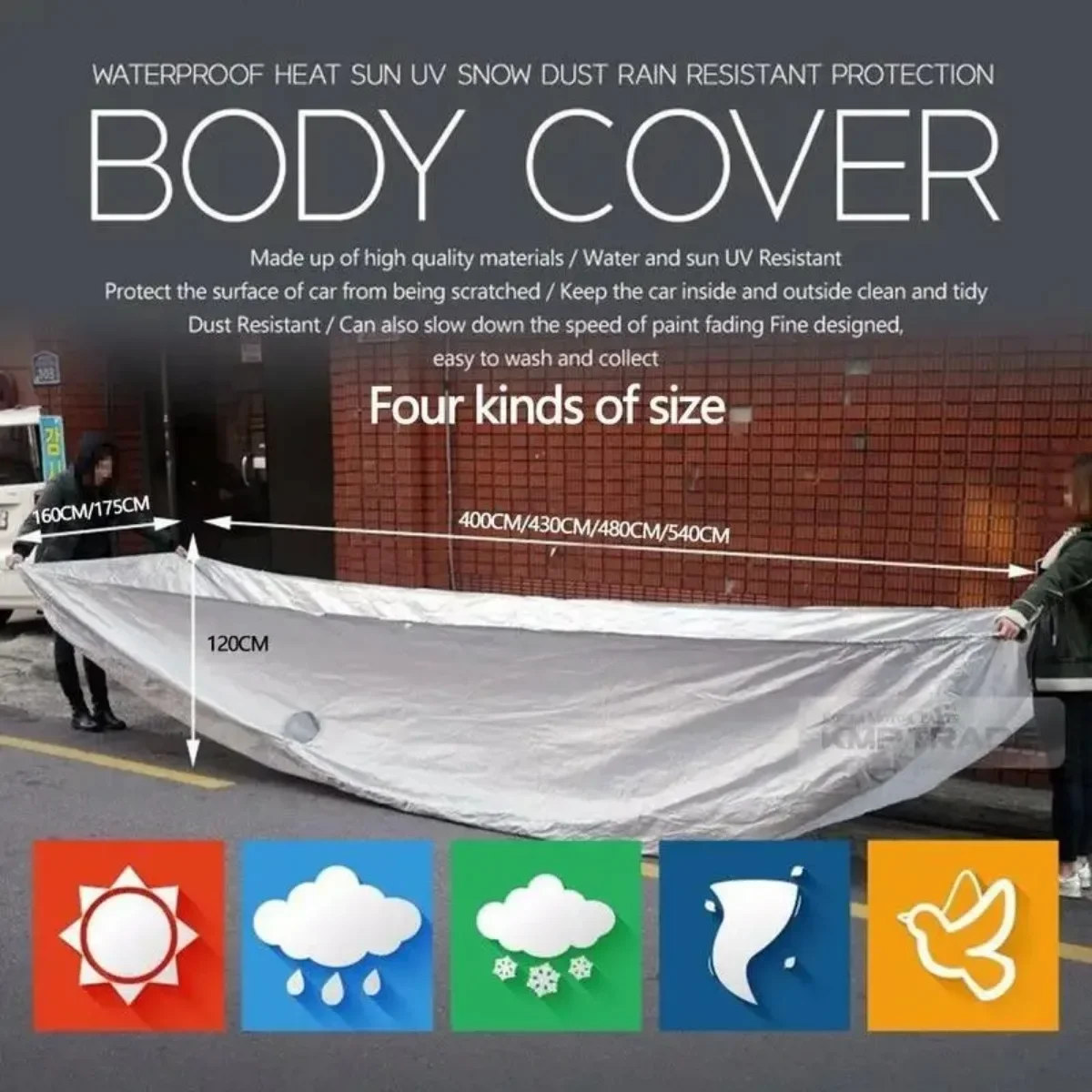 Car Cover Outdoor Universal High Protection Sun Covers SUV Sedan Full Covers Protector Waterproof Dustproof Car Accessories