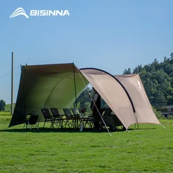 BISINNA Outdoor Camping Folding Portable Tunnel Large Canopy Coated with Silver Sunblock Shade Car Tent for Travel Picnic Beach