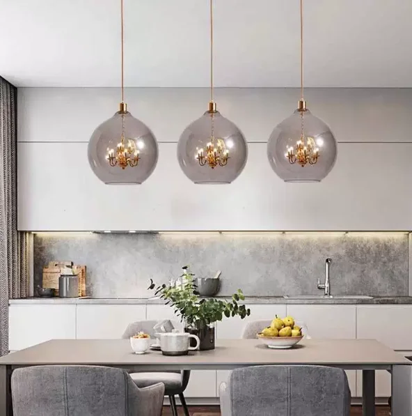 Luxury Black Electroplated Transparent Glass Giant Chandelier Hand Blown King Edison Ghost Pendant Light For Dreamy Living
