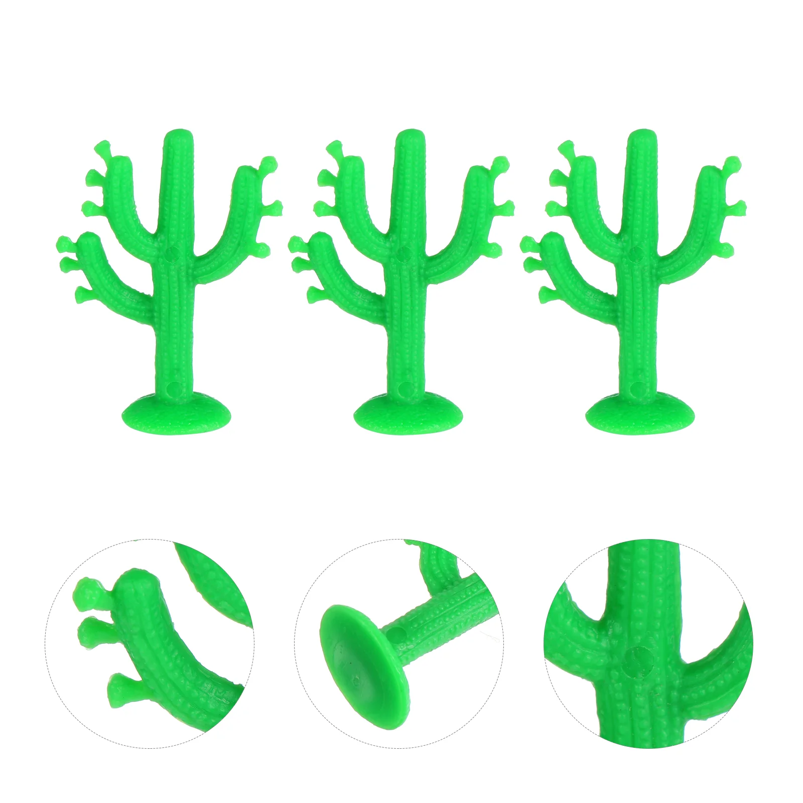 

50 Pcs Faux Plant Cactus Ornament Artificial Succulent Plants Decorate Green Plastic