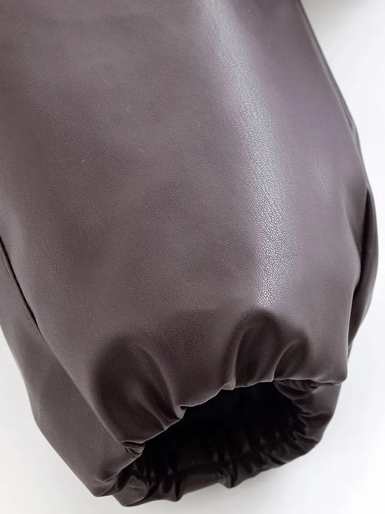 المرأة خريف شتاء جديد Vintage سترات من الجلد مع جيوب المرأة أنيق كامل الأكمام بدوره إلى أسفل طوق معاطف السيدات أبلى