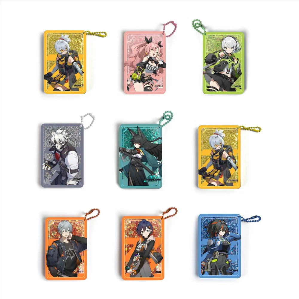 Zenless Zone Zero Grace Anton Acryl Treibsand Schlüsselanhänger für Zubehör Tasche Auto Wise Belle Anby Nicole Demara Anhänger Schlüsselanhänger