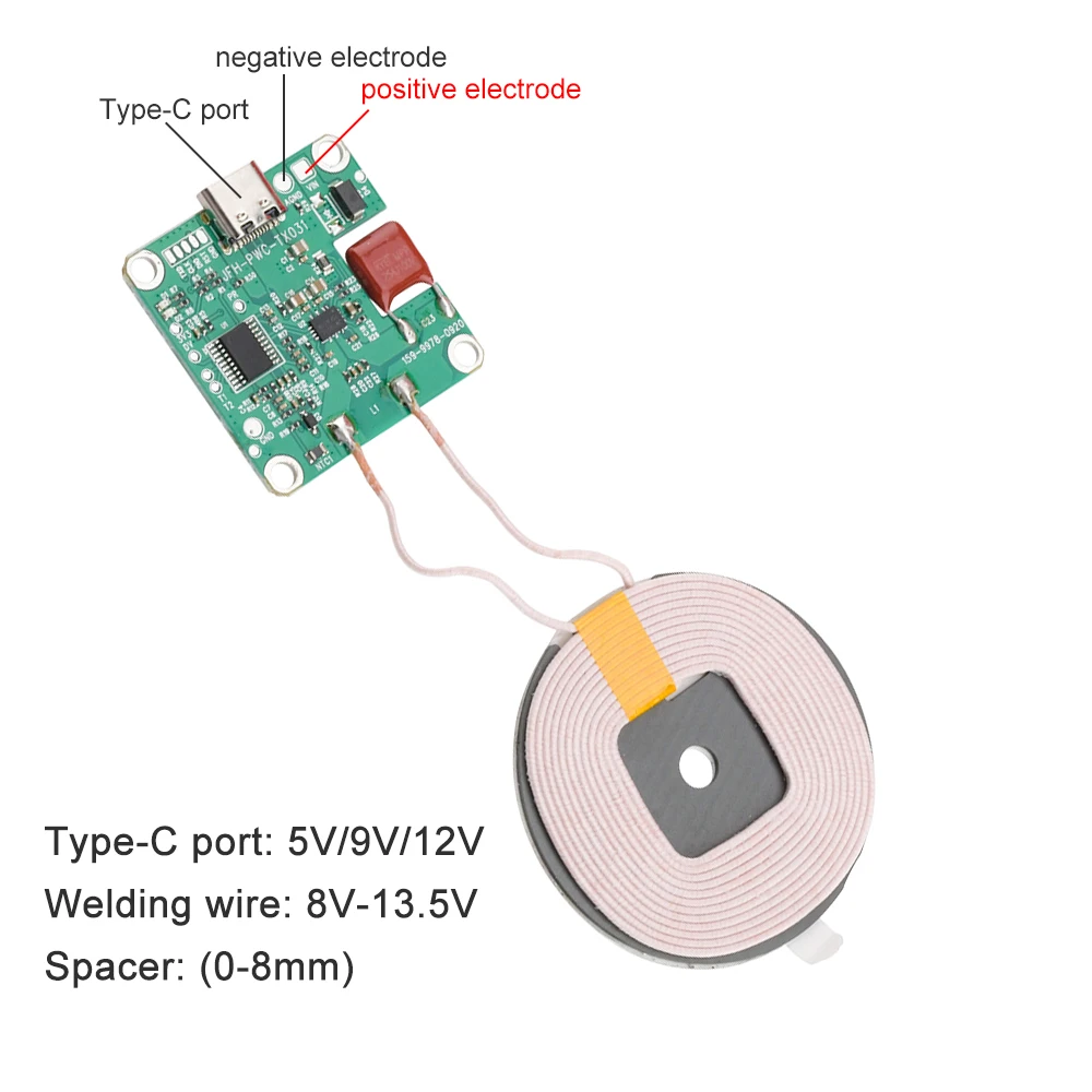 20W wysokiej mocy 5V 12V szybki moduł ładowarka nadajnik ładowanie bezprzewodowe typu c USB + cewka Qi uniwersalny do bateria do telefonu samochodu