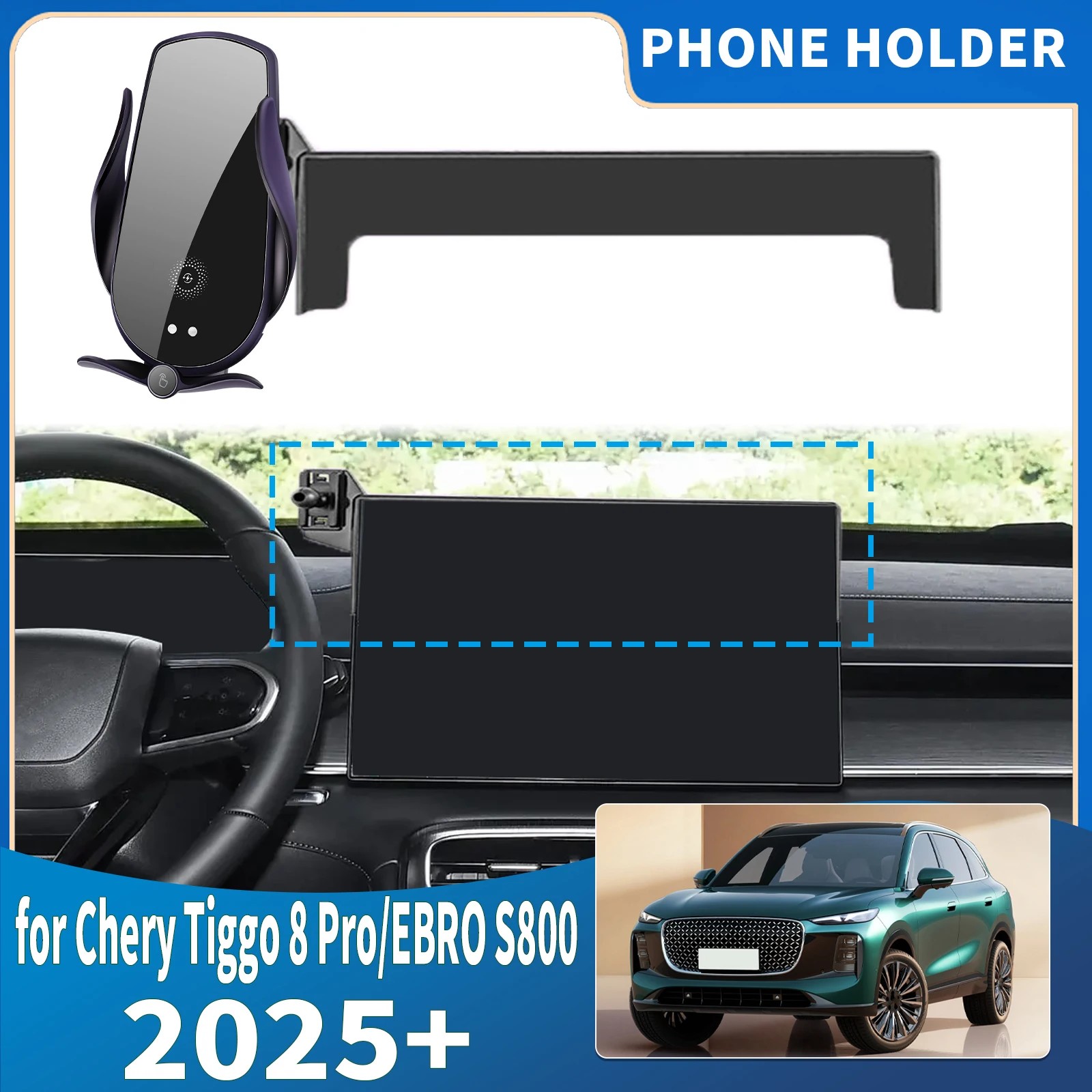 

for Chery Tiggo 8 Pro EBRO S800 2025 2026 Integrated Screen Mount Phone Holder Mount Car accessoires