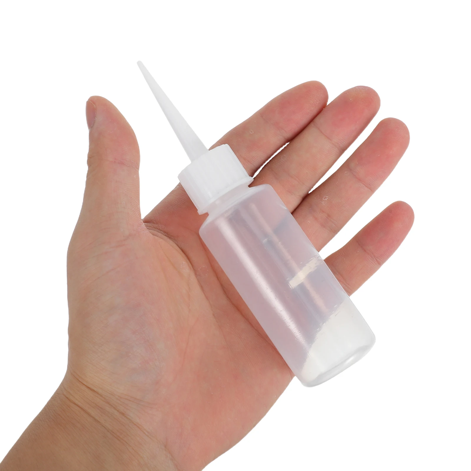 6pcs / Small Glue Dispenser Refillable Bottles Squeeze Bottle 50ml Pointed Mouth Bottles Empty Squirt Extruded Oil Bottles