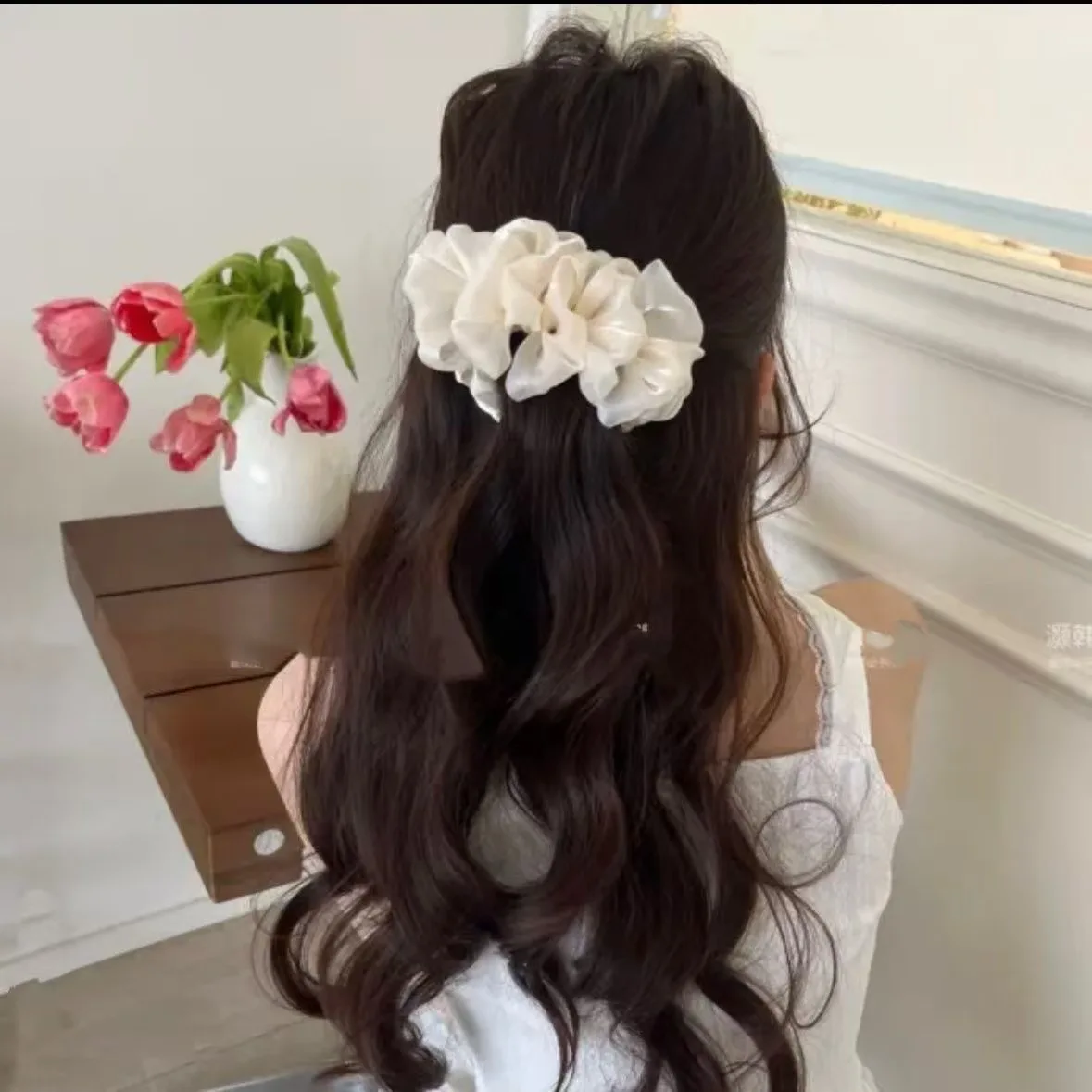 شبكة فقاعة الموز كليب ضوء الشموع القماش مطوي دبوس الشعر المألوف مزاجه الحلو إكسسوارات الشعر