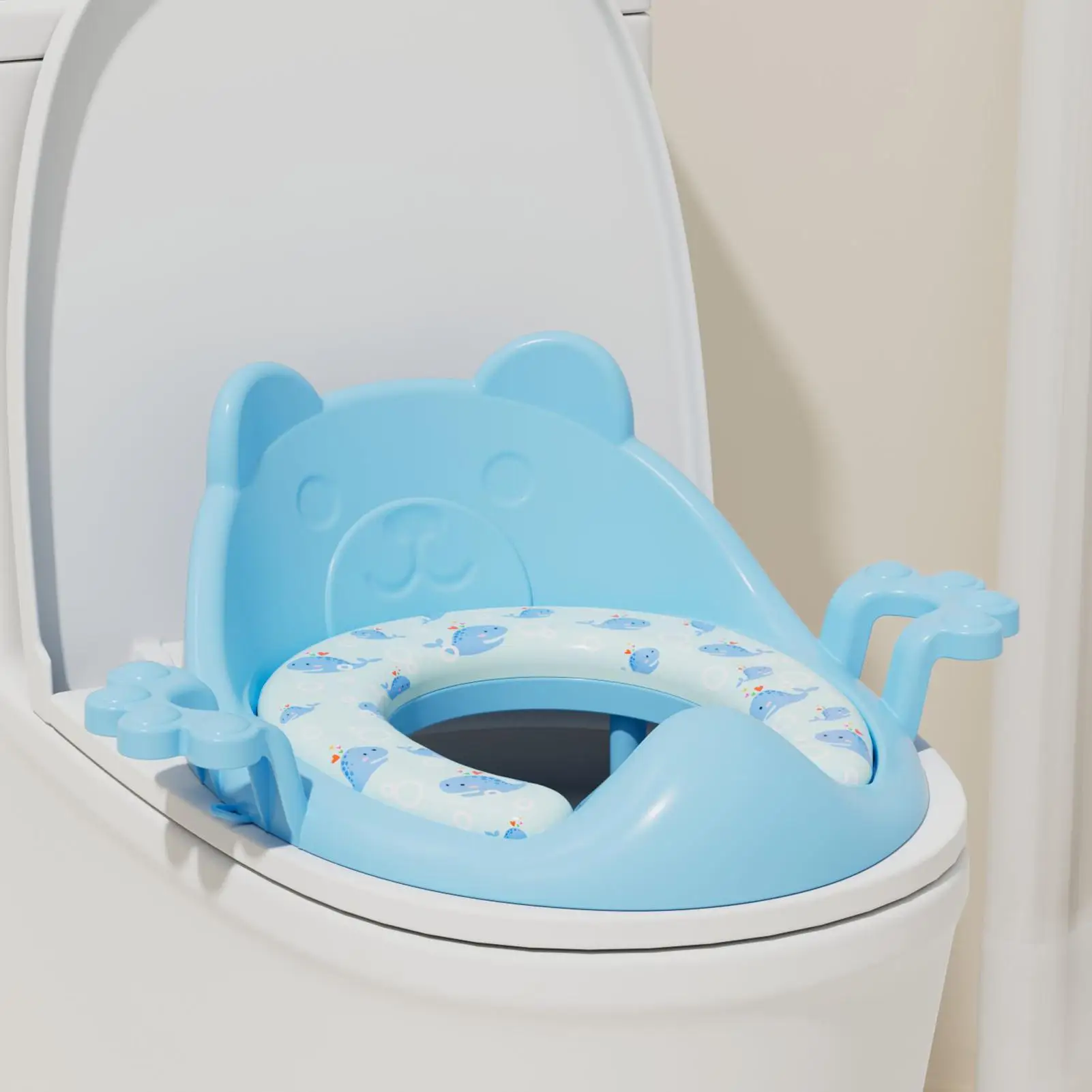 Kids Toilet Seat Non Slip Soft Waterproof Cushion Pad With Handles Potty Training Cushion For Boys Girls Children Kid Traveling