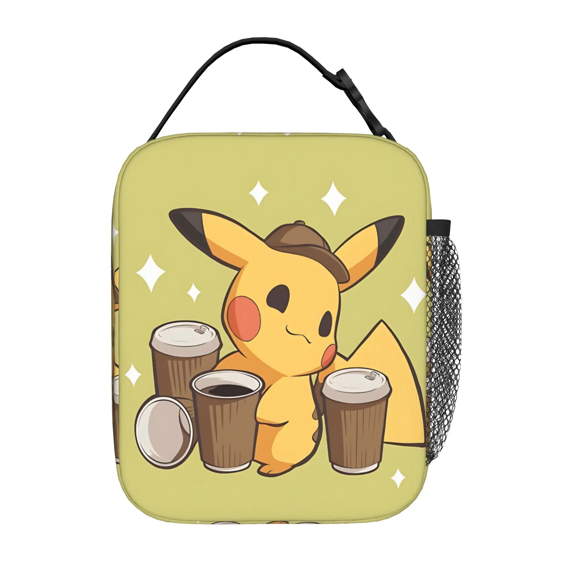 Cartoon Pokemon Theme Insulated Lunch Bag Meal Pack Rice Bag Pikachu Meme bolsa Student Bento Lunch Handbag Insulation