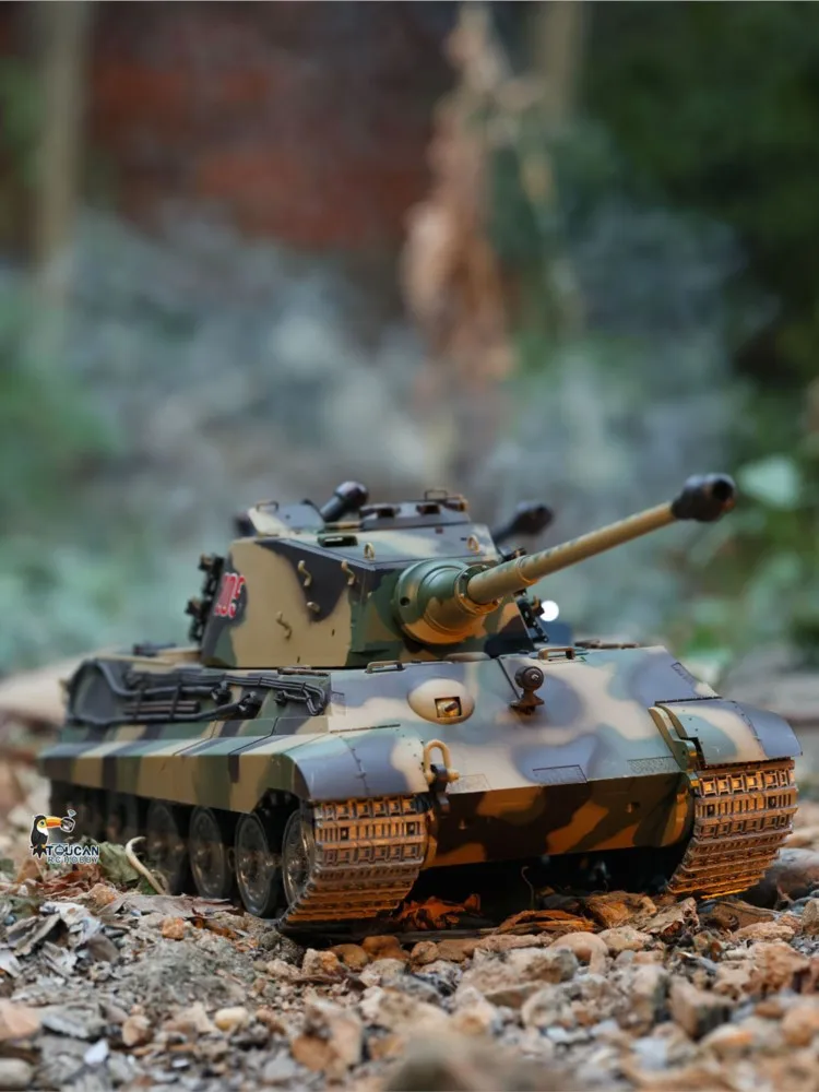 EU-Lagerbestand Henglong 1/16 King Tiger 3888A RC Panzer 7.0 mit individuellen Metallrädern und Laufrückstoß – Deutsches Militärmodell aus dem Zweiten Weltkrieg TH17529