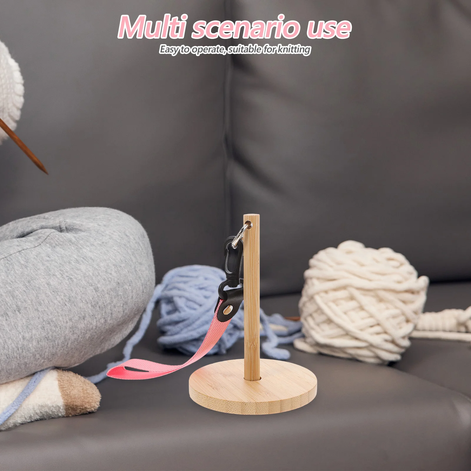 

Portable Wrist Holder Bamboo Rotating Shaft For Knitting Crocheting Lightweight Yarn Spinner Stand Crochet Accessories Yarn
