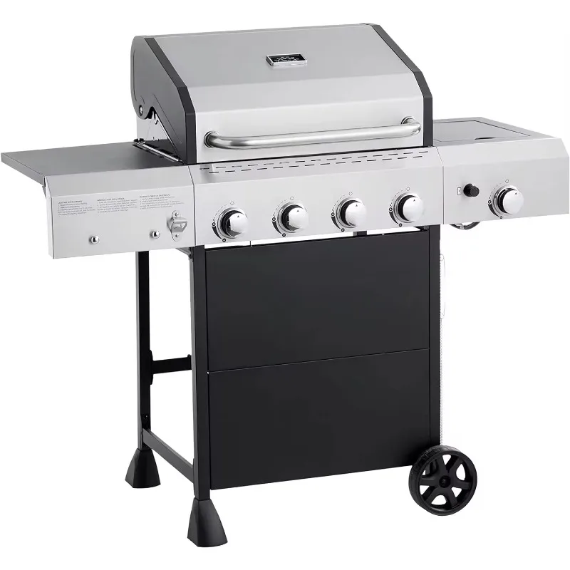 

Freestanding Gas Grill with Side Burner, 4 Burner (52,000 BTU)