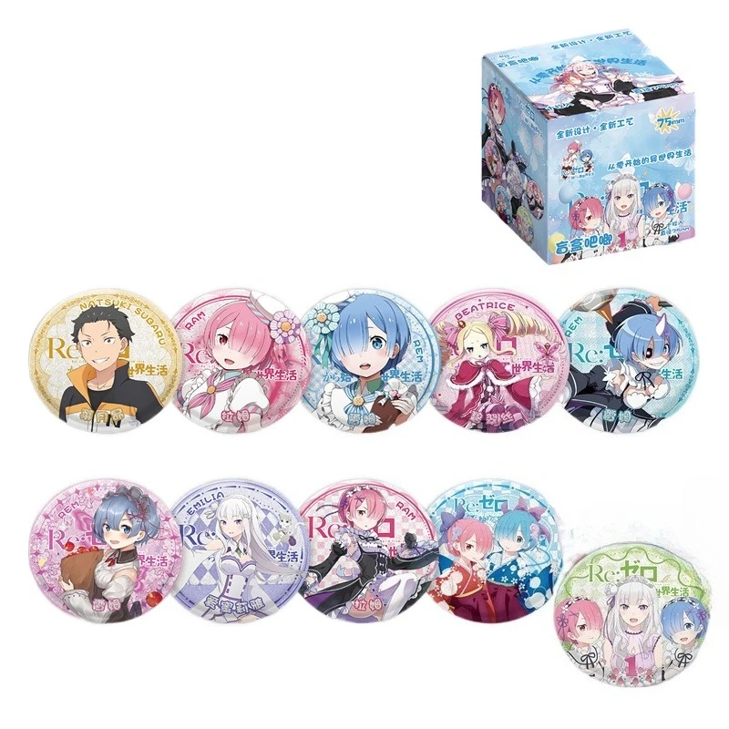 إعادة: صفر كارا هاجيميرو Isekai Seikatsu Rem Emilia أنيمي ميرش كارتون لطيف شارة صندوق أعمى عالي القيمة بروش اكسسوارات هدية