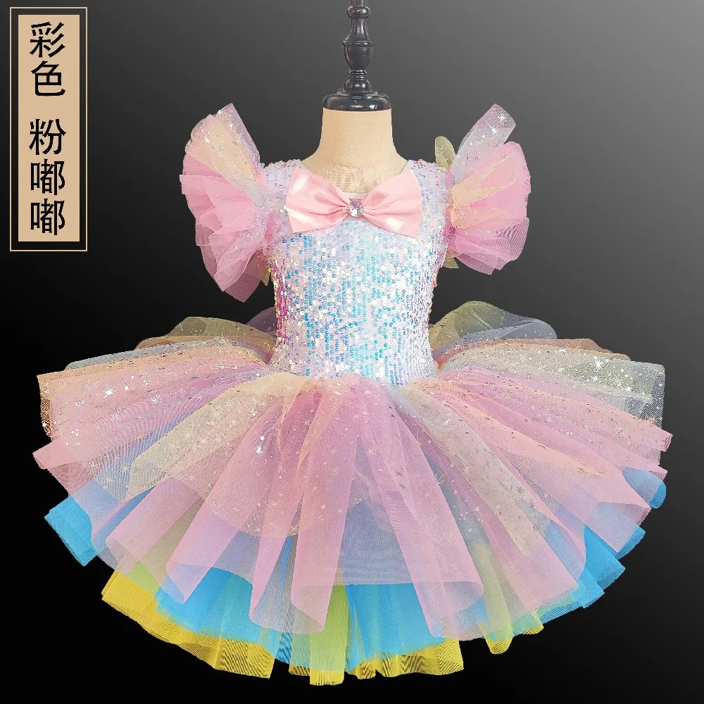 Kids Clothes Stage Costumes Performance Princess Fairy Children Clothing Leotards for Girls Dress Ballet Tutu Dance Wear Party image 3