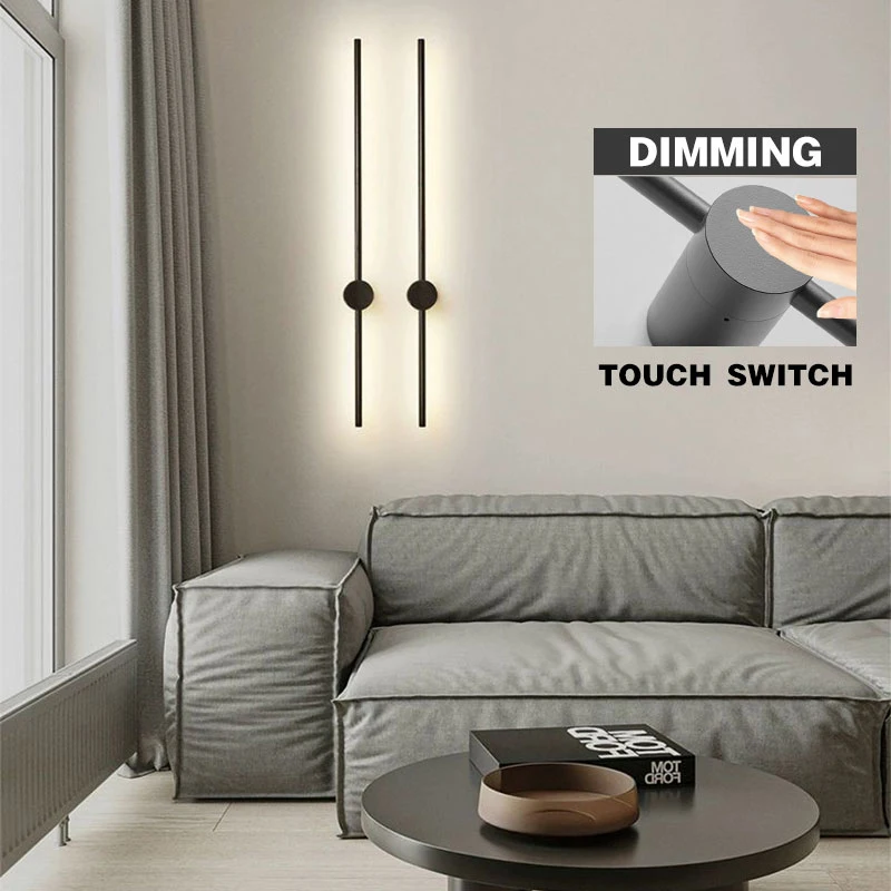 Nordic interior touch dimmbare led wand lampen wand beleuchtung schlafzimmer tv hintergrund schwarz gold weiß innen led wand leuchten leuchte