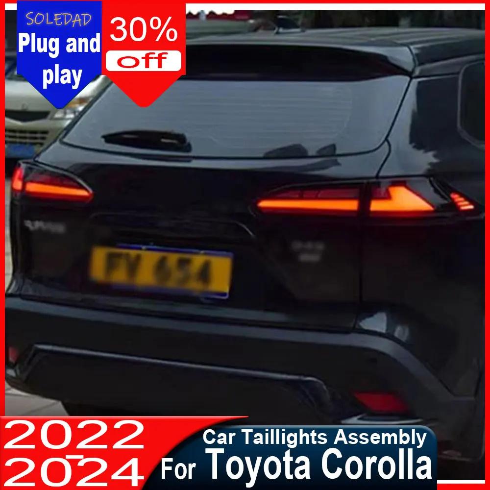 For Toyota COROLLA CROSS LED Tail Light 2022 2023 2024 Tail Lamp DRL Rear Turn Signal Auto Plug and play Car Tail lights