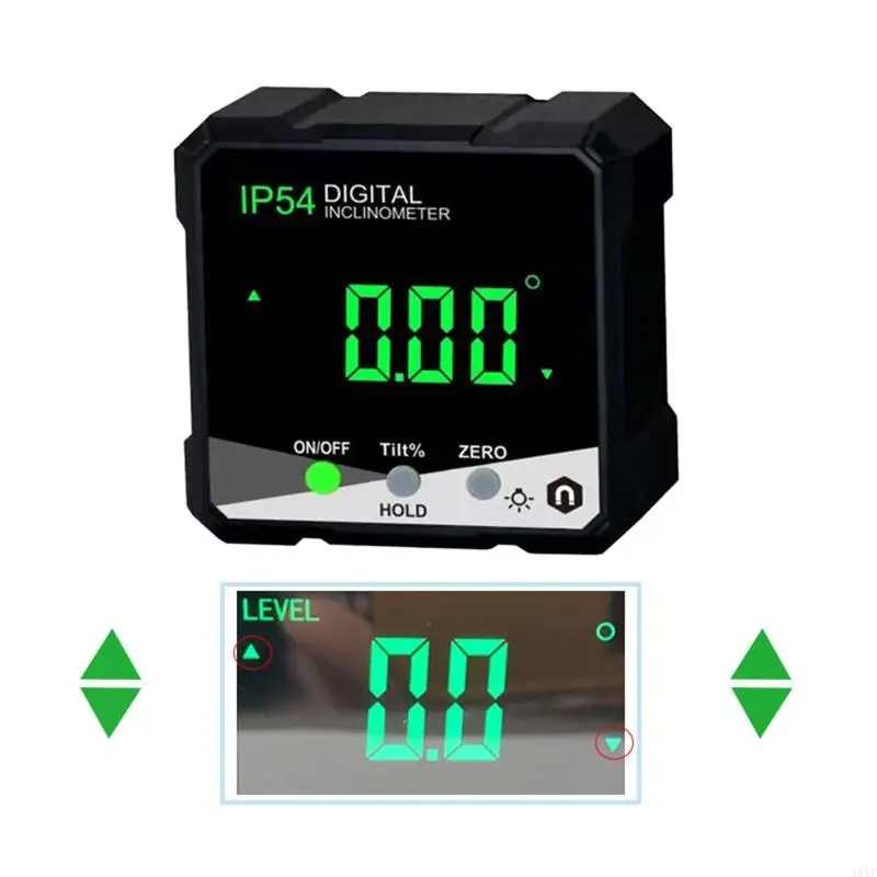 

15YF Digital Level Gauge Mini Finder Level Box with 4 Sides Magnets LCD Bevel Gauge Inclinometer for Carpentry