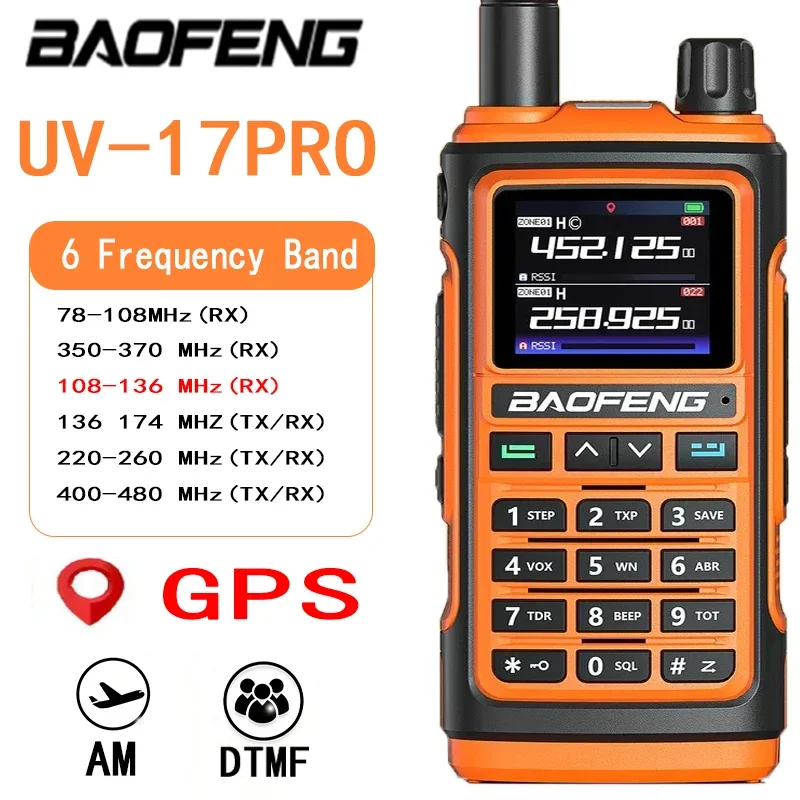

Baofeng UV-17 Air Band Walkie Talkie 999ch Noaa Full Type-C Oplader Draadloze Kopieerfrequentie Lange Afstand Uv 5r Radio