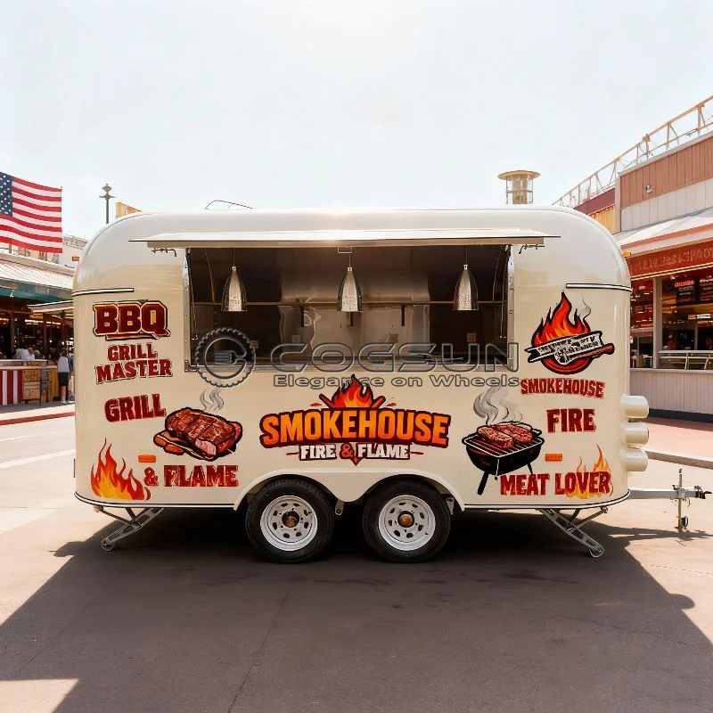 COGSUN Mobile Barbecue Concession Trailer with Commercial Cooking Setup