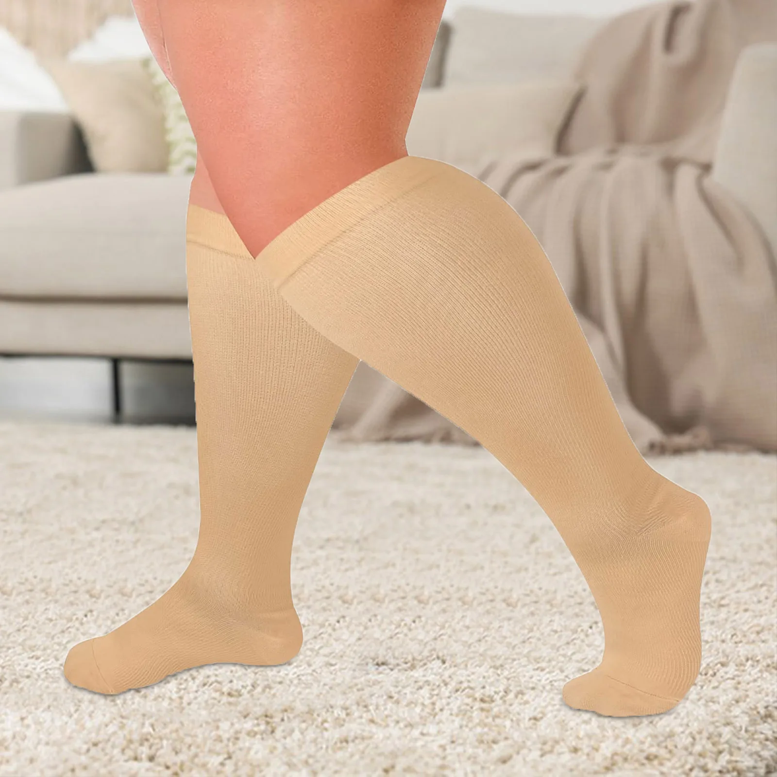 1 زوج حجم كبير جوارب ضغط واسعة تناسب تنفس المضادة للعرق تشغيل جوارب الرجال النساء رياضة المشي لمسافات طويلة ركوب الدراجات