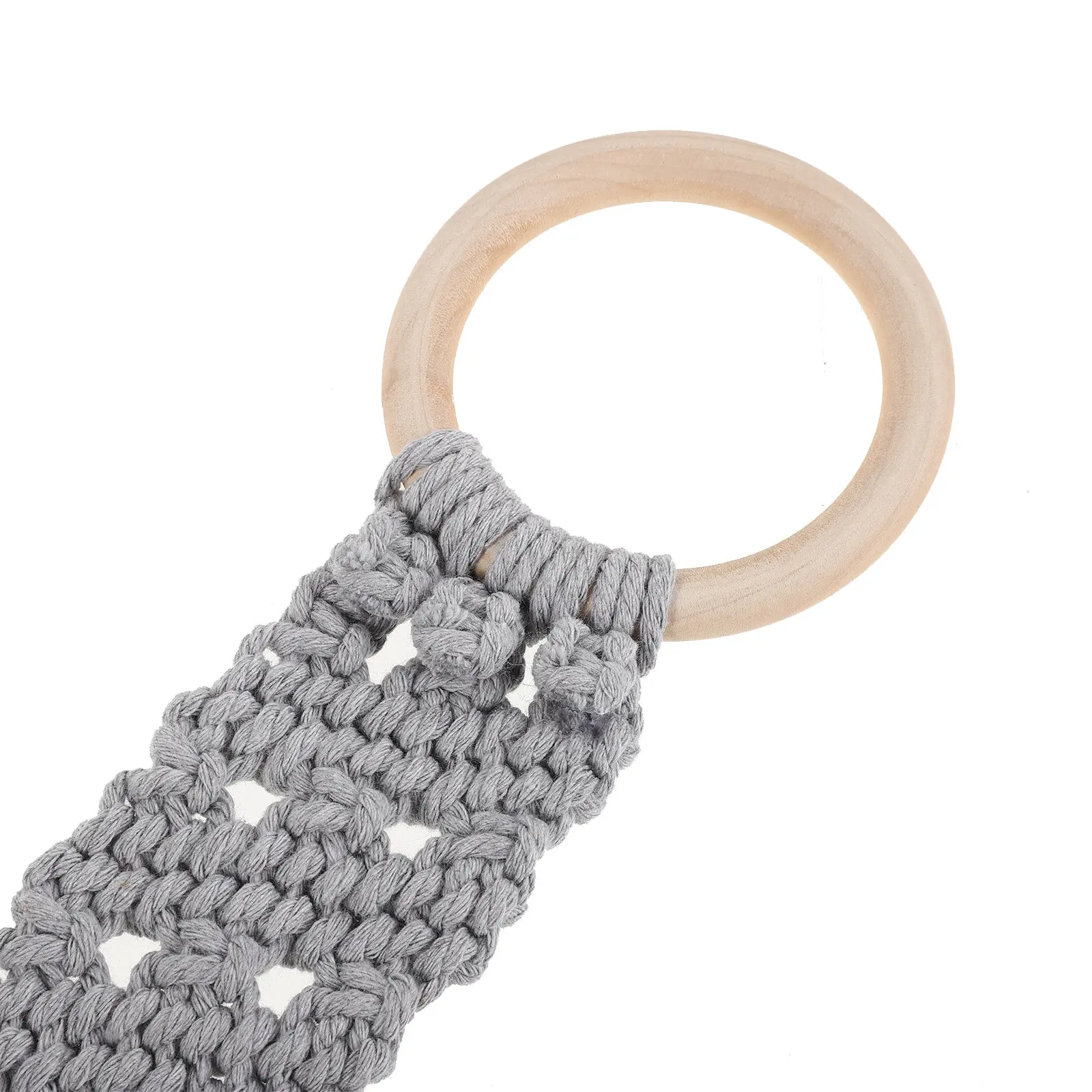 2Pcs Handmade Kitchen Towel Holder Crochet Boho Macrame Yarn Ring Over Cabinet Door Oven Stove Towel Hanger Dish
